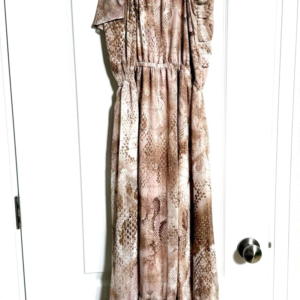 Express Brown Snake Print Maxi Dress - Picture 2 of 5